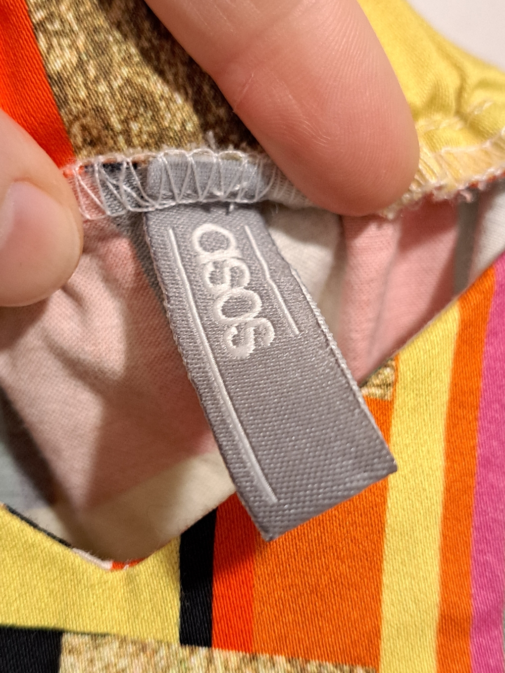 ASOS Multi-Color Striped Cold-Shoulder Dress - Picture 6 of 7